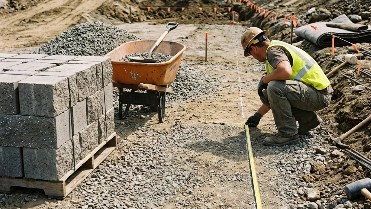 Retaining wall materials and access route on a Toowoomba property
