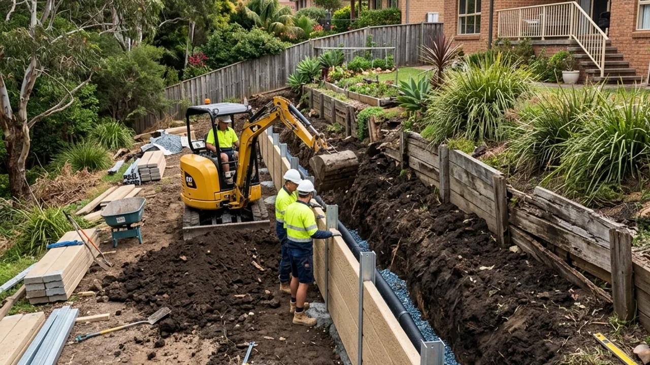 Retaining Wall Replacement retaining wall site in Toowoomba